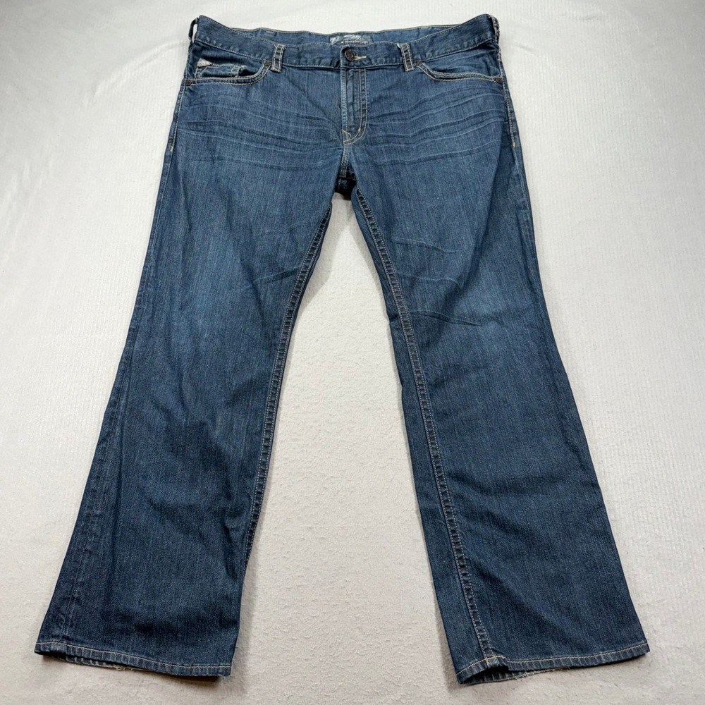 Silver Jeans Co Nash Straight Mens 42x32 Blue Dark Wash Denim M2433SMC401